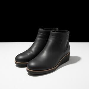 Women's Dr. Scholl's Ankle Boot Bianca Wedge Shoe Size 8 Zipper Chunky Heels